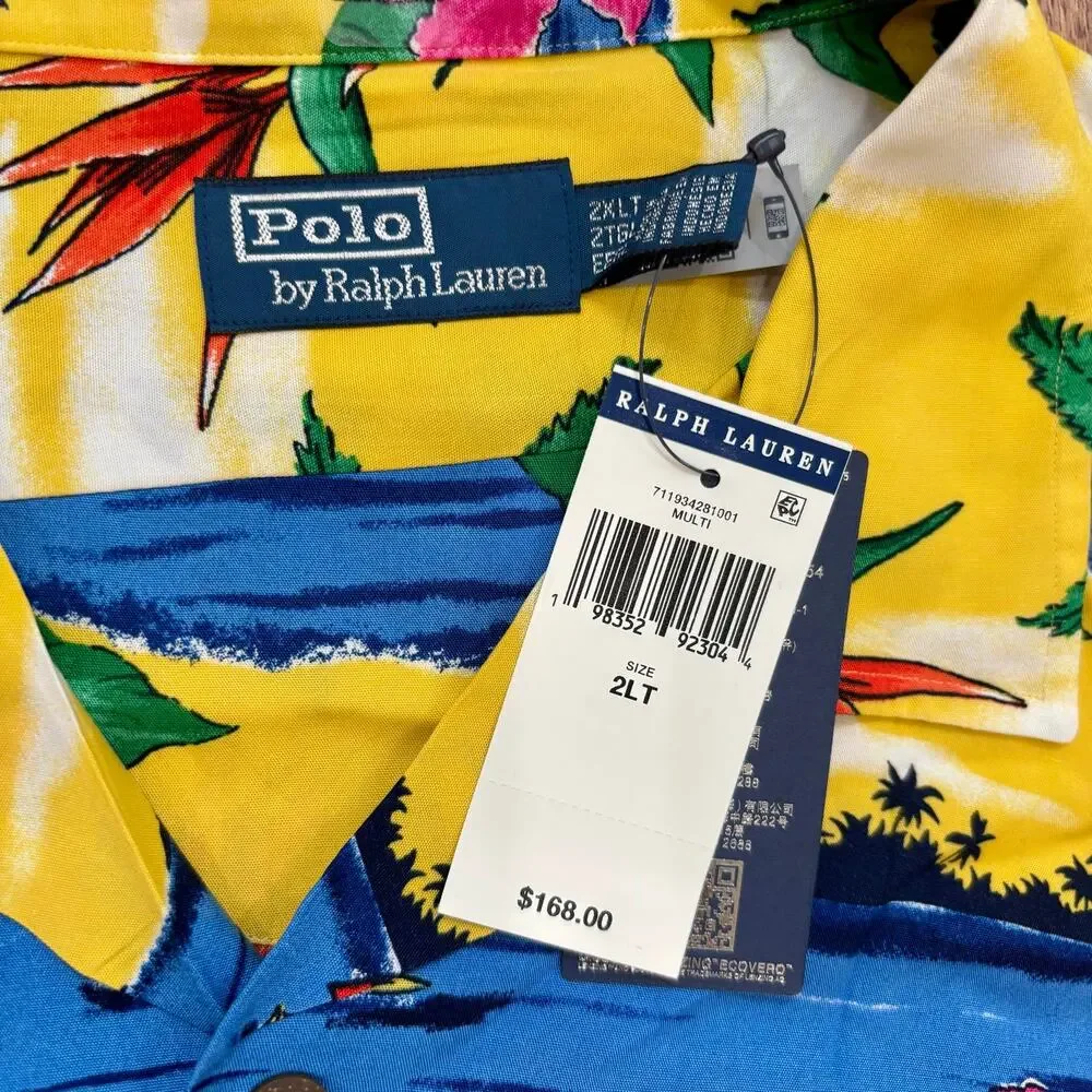 NWT Polo Ralph Lauren Men’s Size 2XLT Colorful Button Down Shirt $168